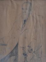 Jean LAUNOIS (1898-1942)
Portrait d'Anatole France, 1922.
Dessin signé et daté en...