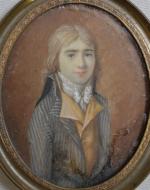 ECOLE FRANCAISE du XIXème
Portrait présumé de Louis XVII
Miniature ovale sur...