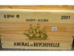 SIX BOUTEILLES Amiral de Beychevelle 2001 Saint Julien (dans