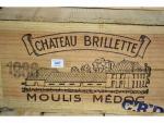 DOUZE BOUTEILLES Château Brillette 1986 Médoc (caisse bois