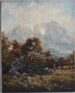 Otto Eduard PIPPEL (1878-1960)
Les montagnes enneigées
Huile sur toile signée en...