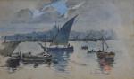 André SURÉDA (1872-1930)
Barques près de la ville
Aquarelle signée en bas...