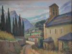 SEVERAC (XXème)
Vèbre (Ariège), chemin le long de l'église
Huile sur toile...