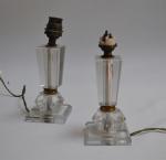 Paire de LAMPES en verre de forme quadrangulaire
Travail moderniste
H. (sans...