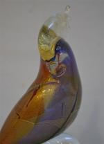 VENISE - MURANO
Cacatoès perché, en verre avec inclusions
H.: 37.5 cm