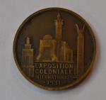 L. DESVIGNES Médaille ronde en bronze Exposition coloniale internationale Paris...