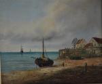 FOURNIER (XIX-XXème)
Bateaux au port, 1908.
Bateaux sur la grève, 1908.
Paire d'huiles...