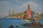 Camille KUFFERATH (1881-1955)
La voile rouge
Huilesur toile signée en bas à...