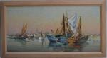 Yvon DIEULAFE (1903-1990)
Les Sables d'Olonne, voiliers au port devant La...