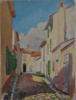 Lucien TESSON (1889-1976)
Ile de Ré, la ruelle ombragée
Aquarelle signée en...