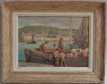 Lionel FLOCH (1895-1972)
Retour de pêche au port
Huile sur carton signée...