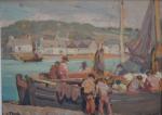 Lionel FLOCH (1895-1972)
Retour de pêche au port
Huile sur carton signée...