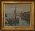 Henri CALLOT (1875-1956)
L'Ile d'Yeu, voiliers entrant au port de La...