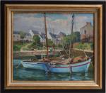 Lucien CHENU (1913-2004)
Noirmoutier, bateaux à quai
Huile sur isorel, contresignée et...