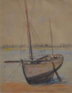 G. DE LAUNAY (XXème)
Ile aux Moines, 1948.
Dessin aquarellé signé, daté...