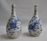 VIETNAM
Paire de vases de forme bouteille en porcelaine à décor...