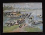 NGUYEN THU (actif vers 1950)
Sampans et bateaux de transport de...