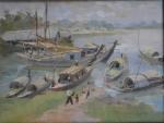 NGUYEN THU (actif vers 1950)
Sampans et bateaux de transport de...