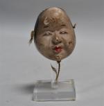 JAPON
Masque du théâtre Nô en bois polychrome
H.: 6 cm (accidents)