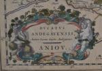 CARTE ANCIENNE représentant l'Anjou
38.5 x 50.5 cm (cuvette) pliure, légères...