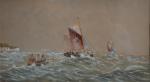E. ADAMS (XIX-XXème)
Le canot dans les vagues
Aquarelle signée en bas...