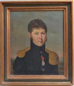 Antoine Gaspard TRUCHET (1772-1837)
Portrait d'officier, 1817.
Huile sur toile signée et...