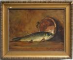 Théodore LÉVIGNE (1848-1912)
Nature morte au poisson
Huile sur toile signée en...