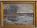F. HUET (XIX-XXème)
L'étang, 1912.
Huile sur toile signée et datée en...