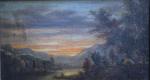 ECOLE FRANCAISE ou ITALIENNE du XIXème
Paysage lacustre
Huile sur panneau
15 x...