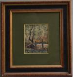 Donatien ROY (1835-1930)
Paysage à la barrière, 1928.
Aquarelle signée et datée...