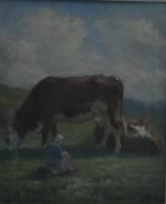 Wilhem WINTZ (1823-1899)
La gardienne de vaches
Pastel signé en bas à...