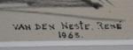 René VAN DEN NESTE (né en 1922)
Bâteaux en cale, 1963.
Dessin...