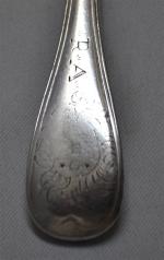 COUVERT en argent, modèle filets, la spatule gravée
Probablement Montauban, 1768-1775
Poids:...