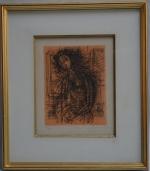 Jean CARZOU (1907-2000)
Silhouette sur fond orangé, 1971.
Lithographie signée, datée, justifiée...