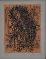 Jean CARZOU (1907-2000)
Silhouette sur fond orangé, 1971.
Lithographie signée, datée, justifiée...