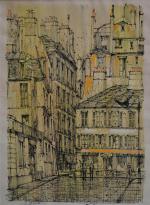Bernard BUFFET (1928-1999)
Les immeubles
Estampe signée en bas à gauche
49.5 x...