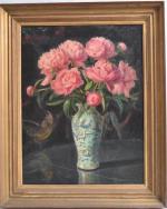 Pierre BAUDRIER (1884-1964)
Vase de fleurs sur le guéridon
Huile sur toile...