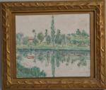 Pierre BAUDRIER (1884-1964)
Le reflet des arbres dans la rivière
Gouache
19 x...