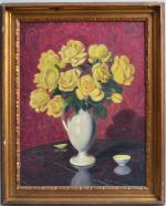 Pierre BAUDRIER (1884-1964)
Bouquet de roses jaunes dans un pichet
Huile sur...