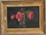 Pierre BAUDRIER (1884-1964)
Bouquet de roses
Huile sur carton toilé signée en...