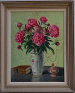 Pierre BAUDRIER (1884-1964)
Bouquet de fleurs aux livres
Huile sur toile signée...