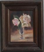 Pierre BAUDRIER (1884-1964)
Bouquet de roses
Huile sur isorel signée en bas...
