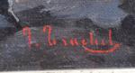 Ercole TRACHEL (1820-1872)
Le pont
Huile sur toile signée en bas à...