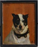 ECOLE FRANCAISE
Portrait du chien Turc
Huile sur panneau monogrammée GL en...