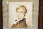 Achille DEVERIA (1800-1857) entourage de
Portrait présumé de Millevoye
Lavis brun sur...