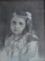Marie DELON
Portrait de jeune fille
Dessin signé en bas à droite
38...