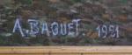 A. BAGUET (XIX-XXème)
Sous-bois, 1921.
Huile sur toile signée et datée en...