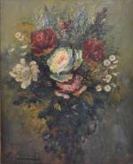 F. CLAIRVAL (XIXème)
Bouquet de fleurs 
Huile sur panneau signée en...