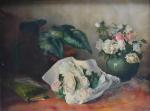E. DE LA ROCHE (Fin XIXème)
Bouquets de roses
Huile sur toile...