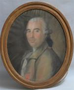 ECOLE FRANCAISE fin XVIIIème - début XIXème
Portrait d'homme
Pastel ovale
57.5 x...